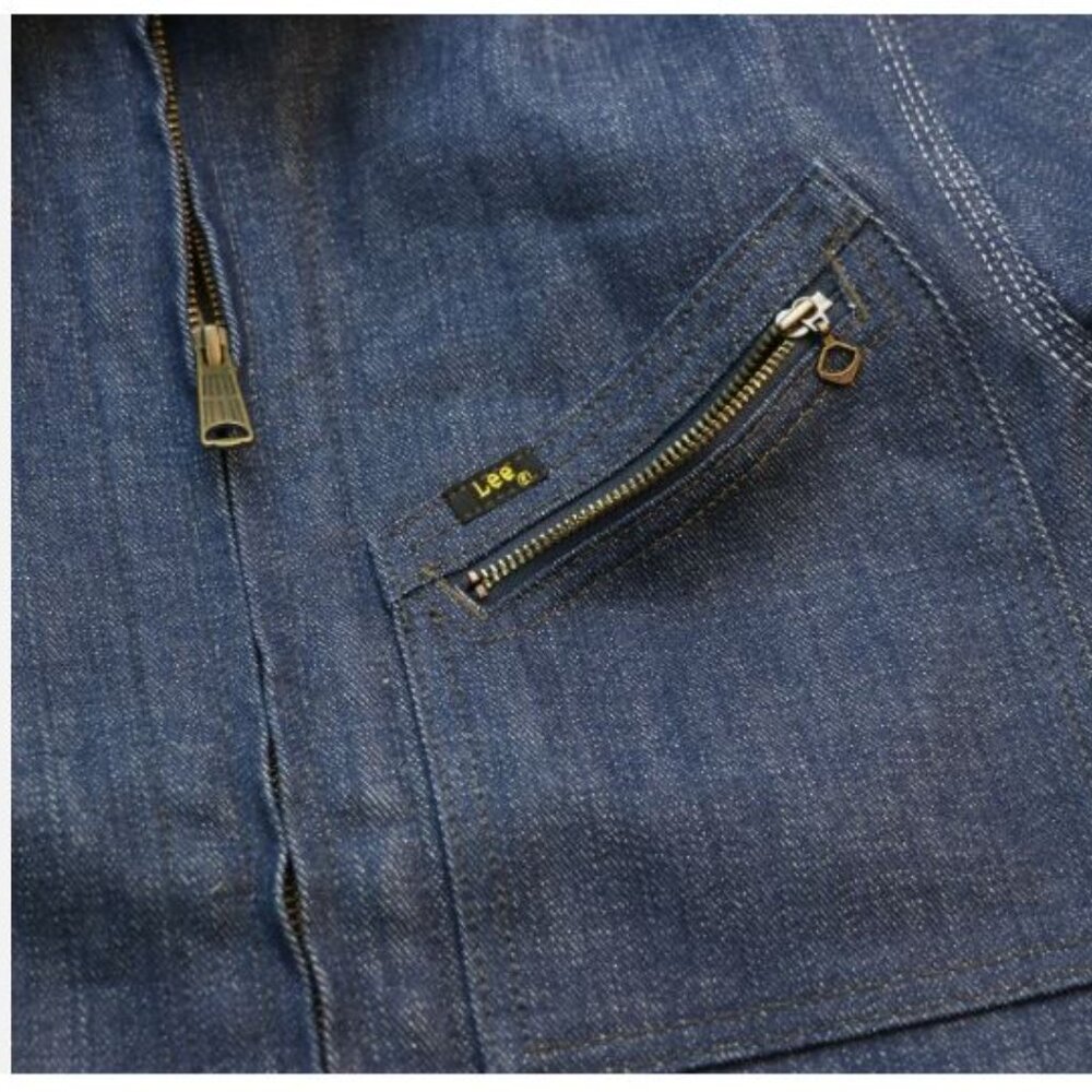 Lee 101 91B Denim Jacket Japanese Selvedge Men's XXL Made in Italy Dry Indigo - Picture 3 of 16
